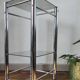 Sellette / Table d'appoint vintage Yves Boutboul - Métal chromé & verr
