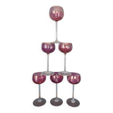 6 crystal stemmed glasses