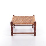 Vintage Brutalist stool or footstool made of jute rope, 1960s