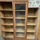 Mid-century art-deco library display case vintage 1950 burl walnut