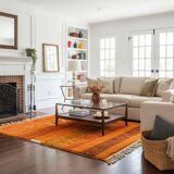 Handmade wool Berber rug 3 x 2 m