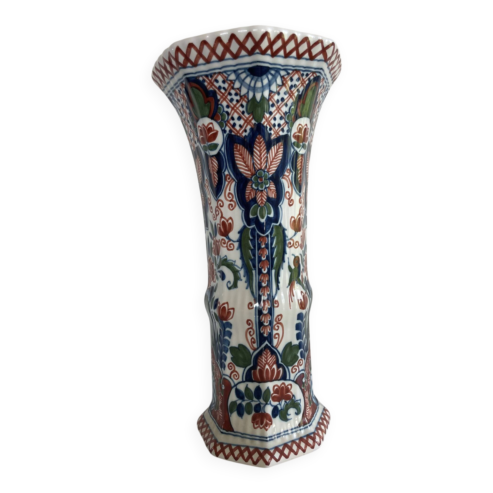 Vase polychrome Royal Tichelaar Makkum, peint à la main et coloré.