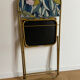 Vintage folding chair lafuma revisited yellow and blue floral fabrics