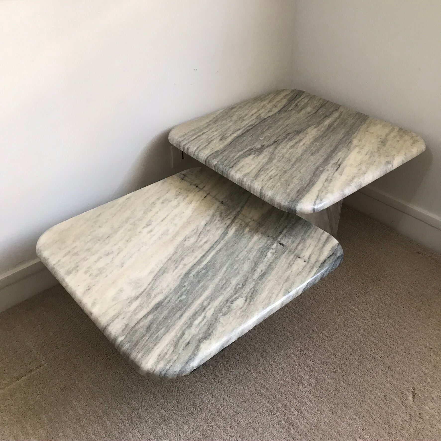 Set coffee tables in marble 1970