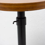 Table d’appoint ronde en bois de cerisier art déco, bohême, années 1930