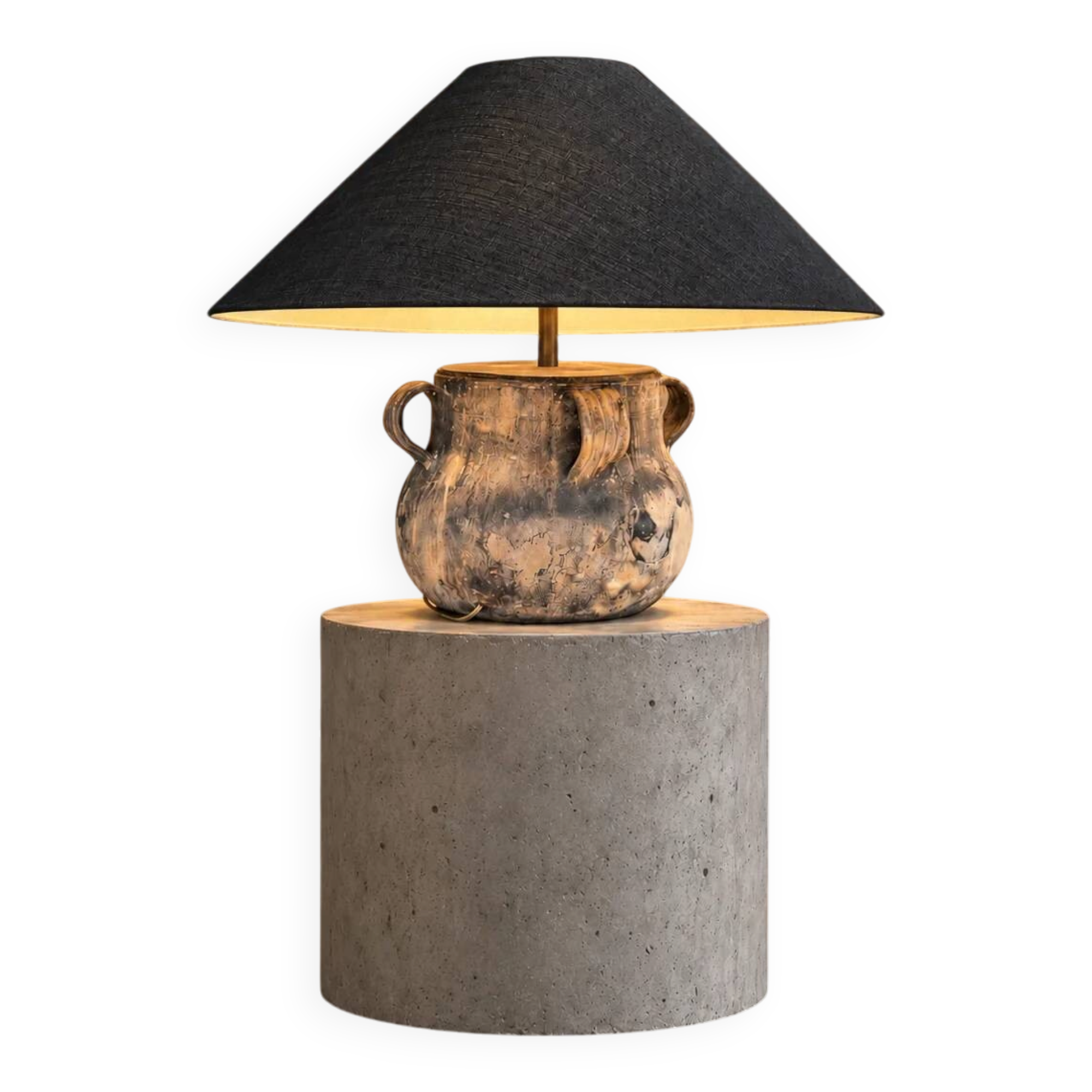 Grande lampe vase de Vallauris des années 1970 / marquée