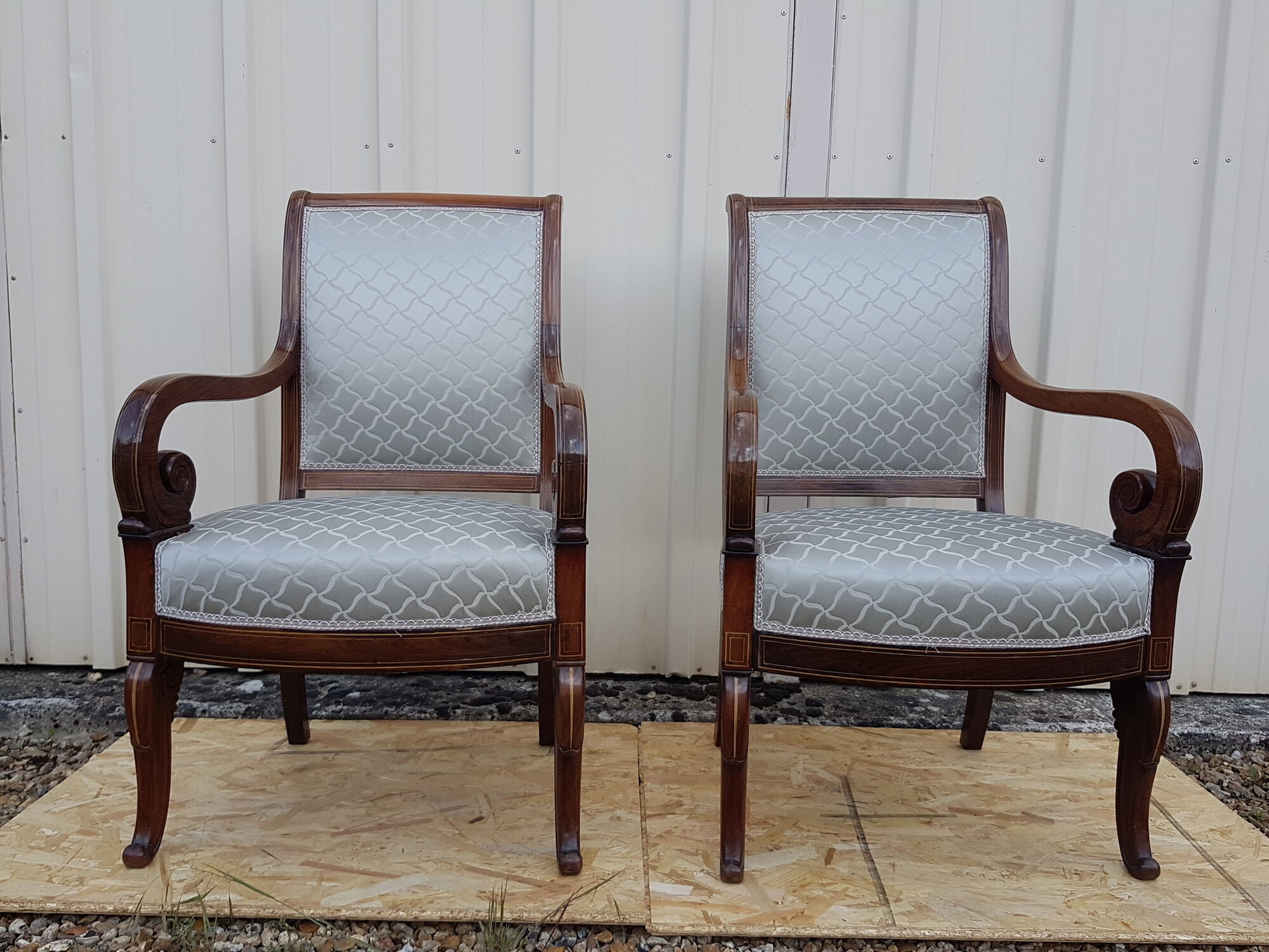 Pair of armchairs restoration style Charles X