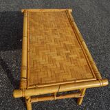 Table basse en rotin vintage an 60