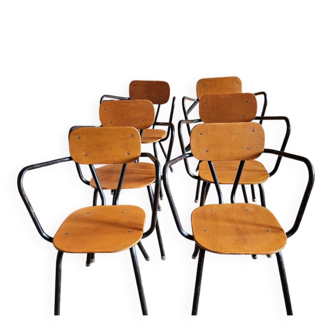 Set of 6 school chairs