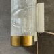 Vintage wall lamp in glass and brass 70s
