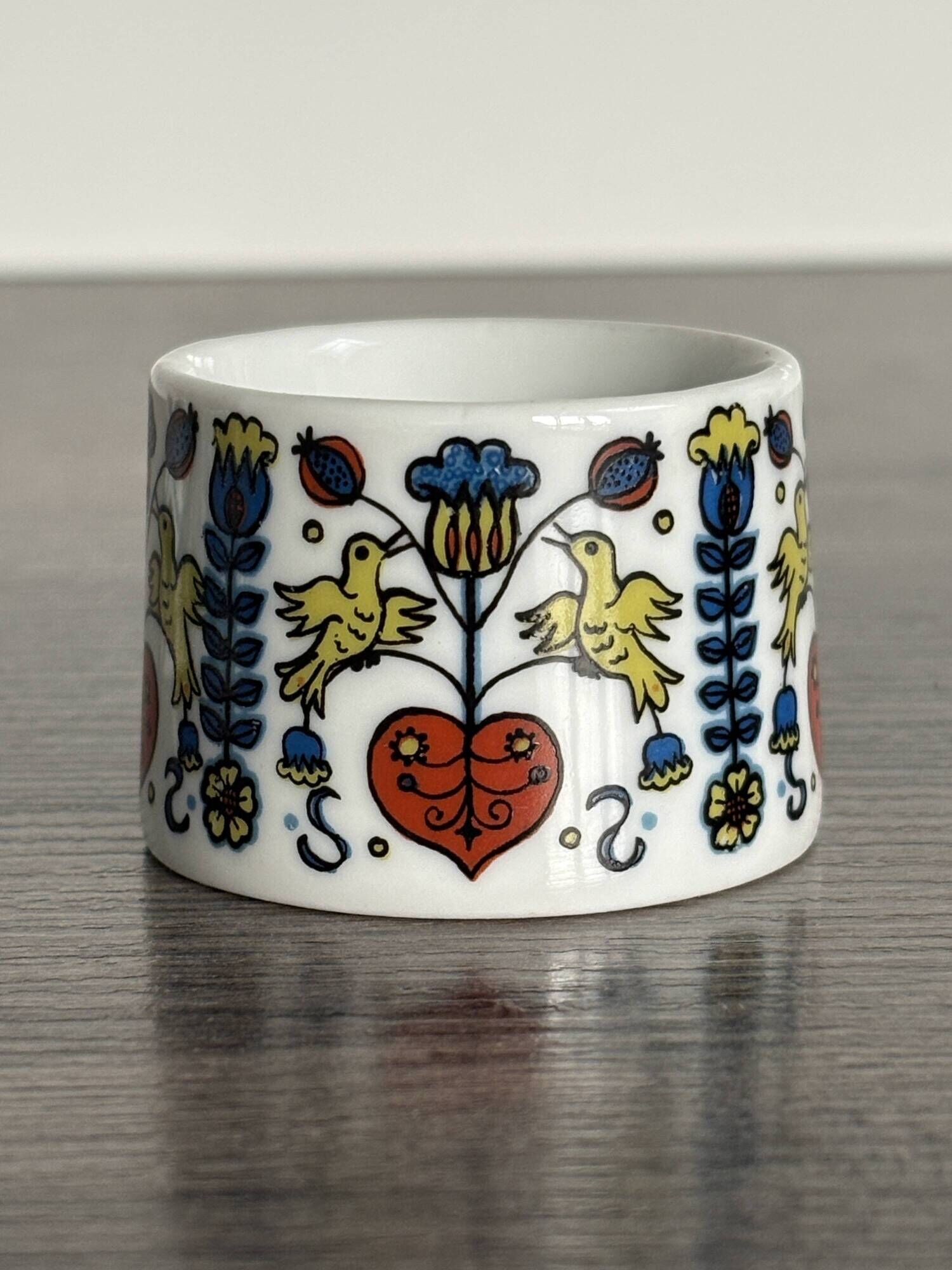 Vintage Bavaria Porcelain Egg Cups - 70's Folk Style