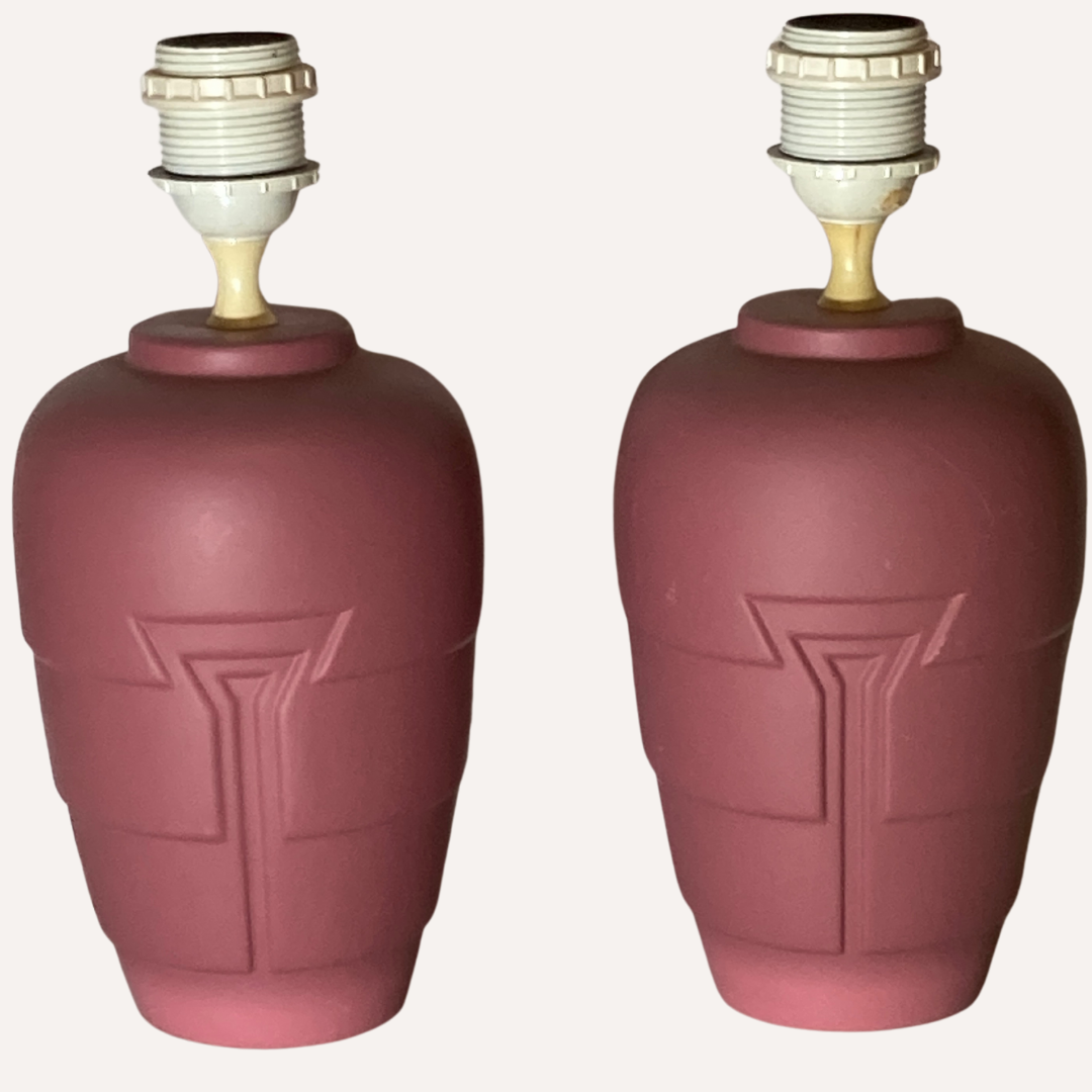 Dutch Palm beach Art Deco style Memphis ceramic vases, ca 1980