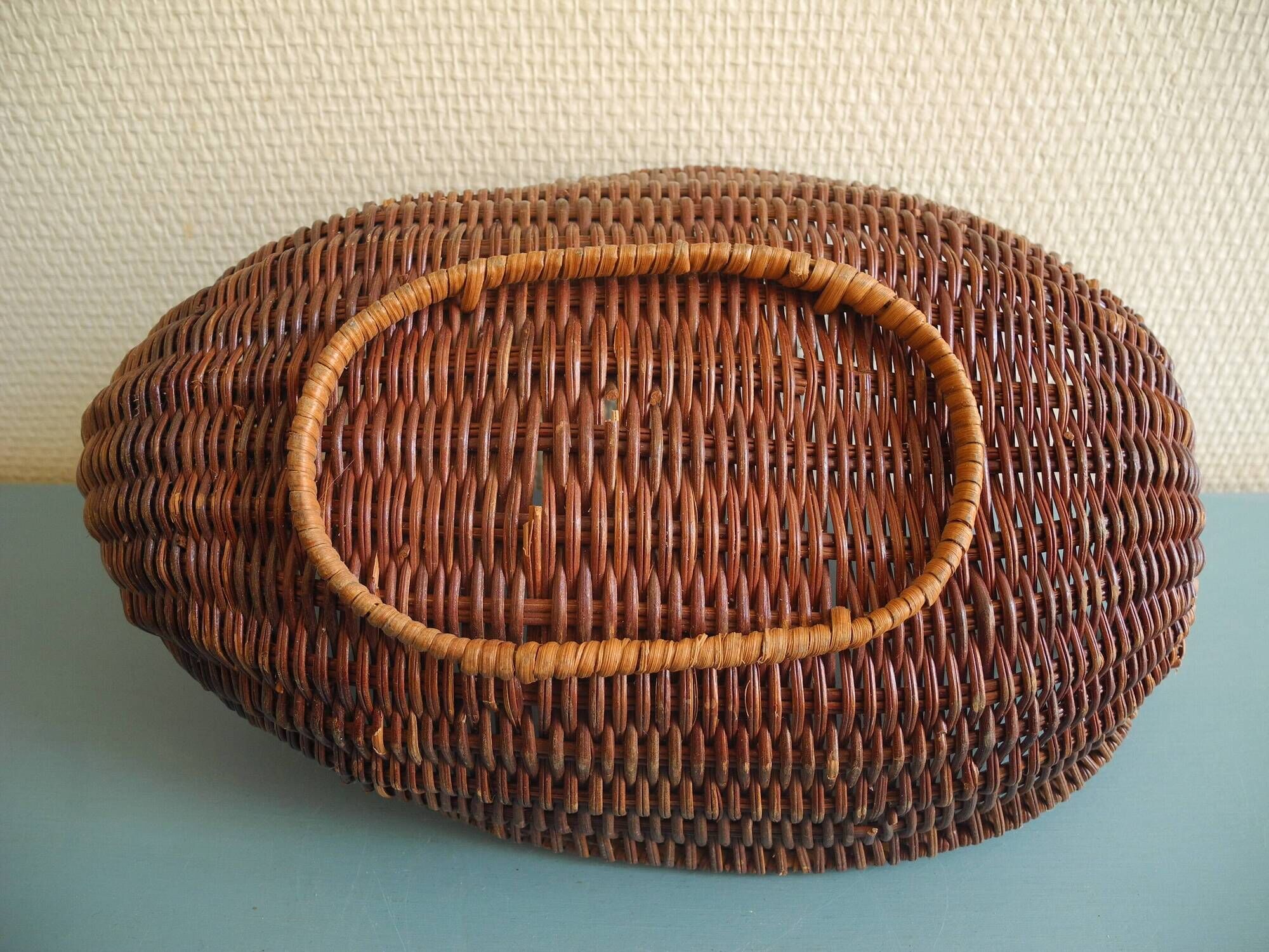 vintage rattan wicker duck basket