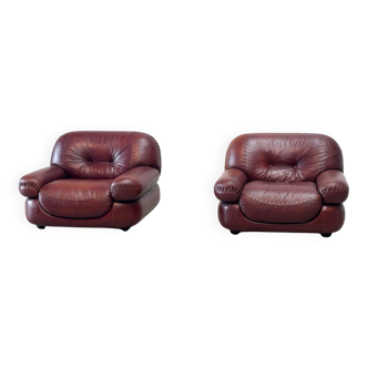 Ensemble de deux fauteuils lounge Sapporo en cuir de Mobil Girgi