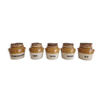 5 Geneviève Lethu condiment jars