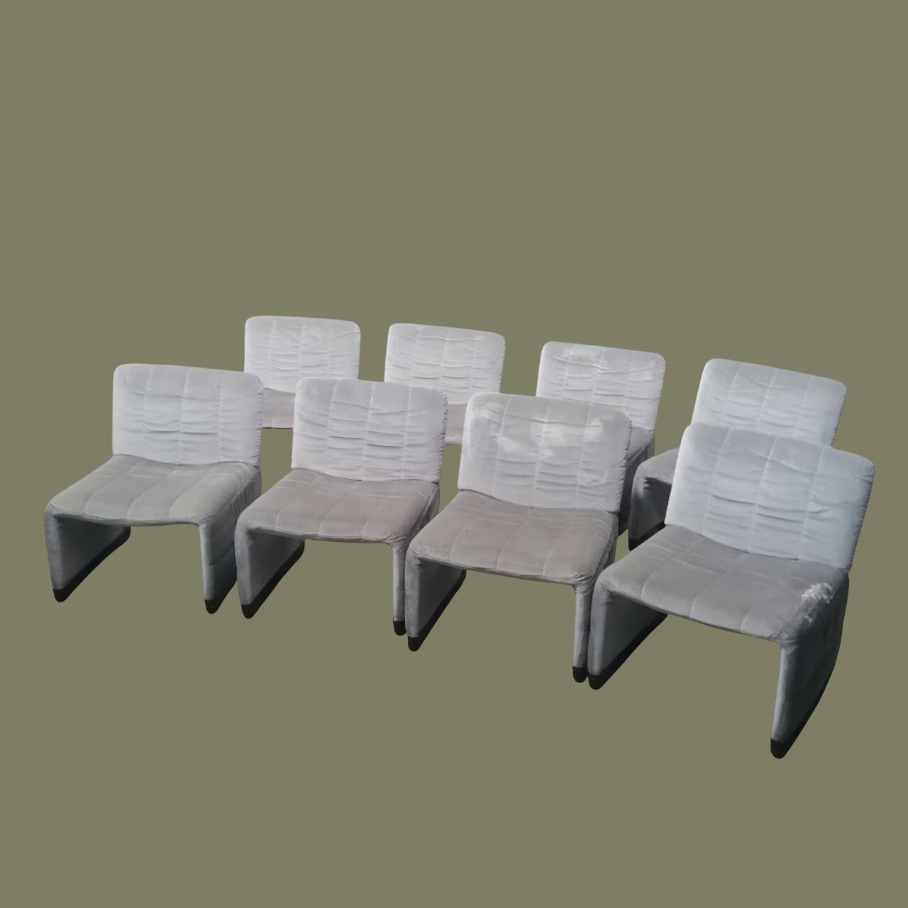 8 poltrone Alky Style di Giancarlo Piretti, anni '70