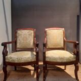 Paire de fauteuils Restauration en acajou