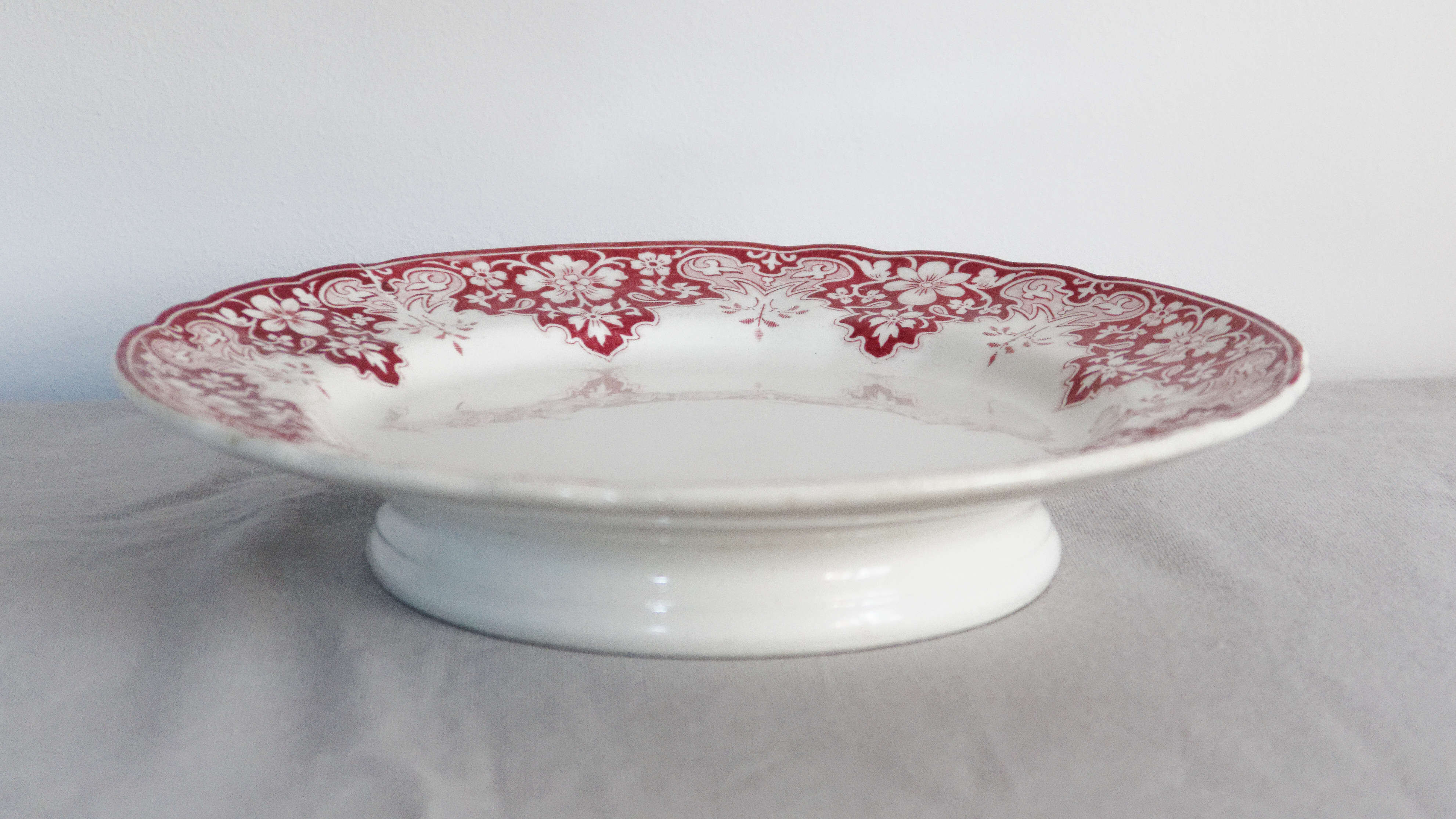 Plate on iron earth stand sarreguemines model louvois