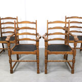 Vintage Medieval Oak Chairs, set of 4