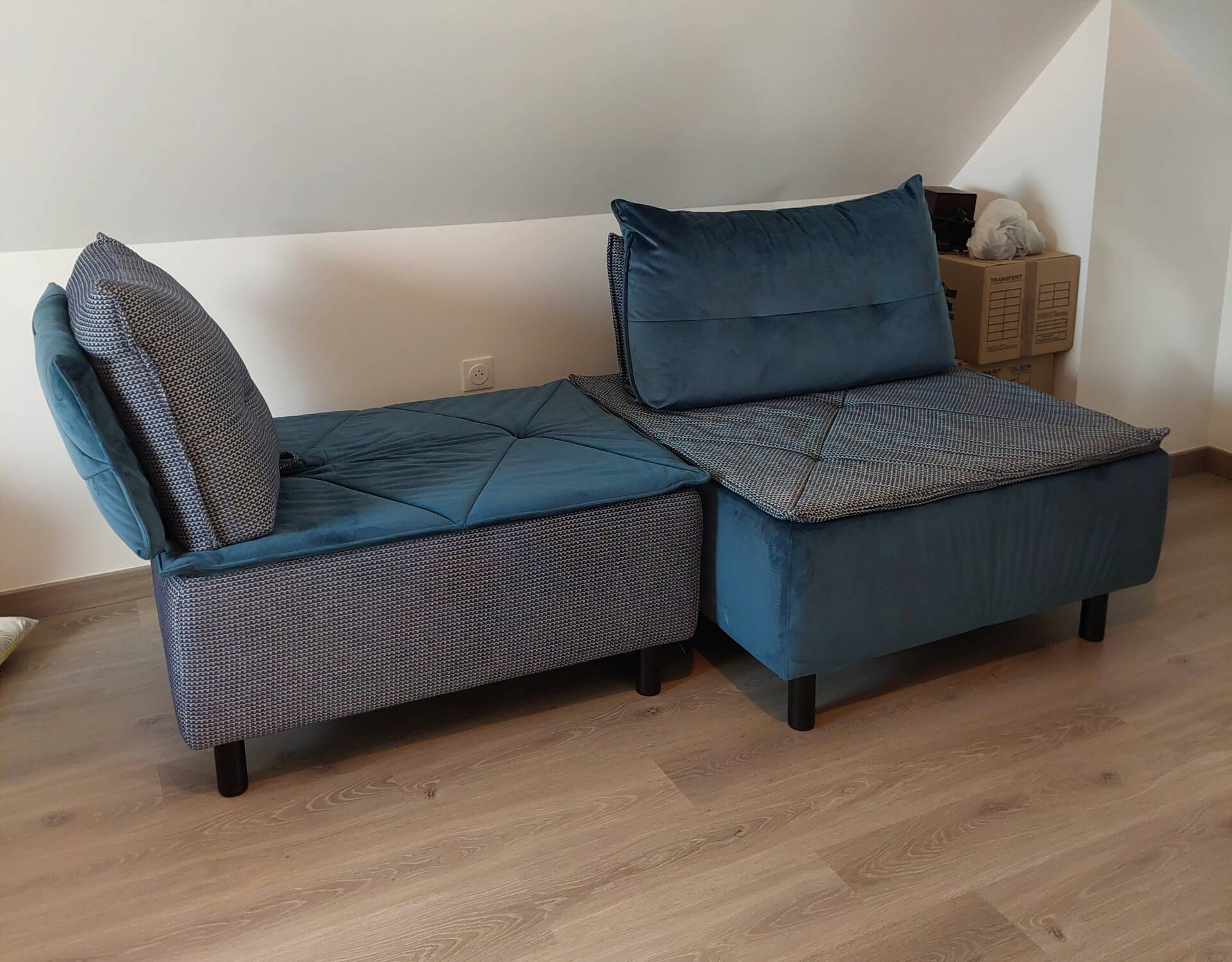 1 lot de 2 fauteuils design modulaires