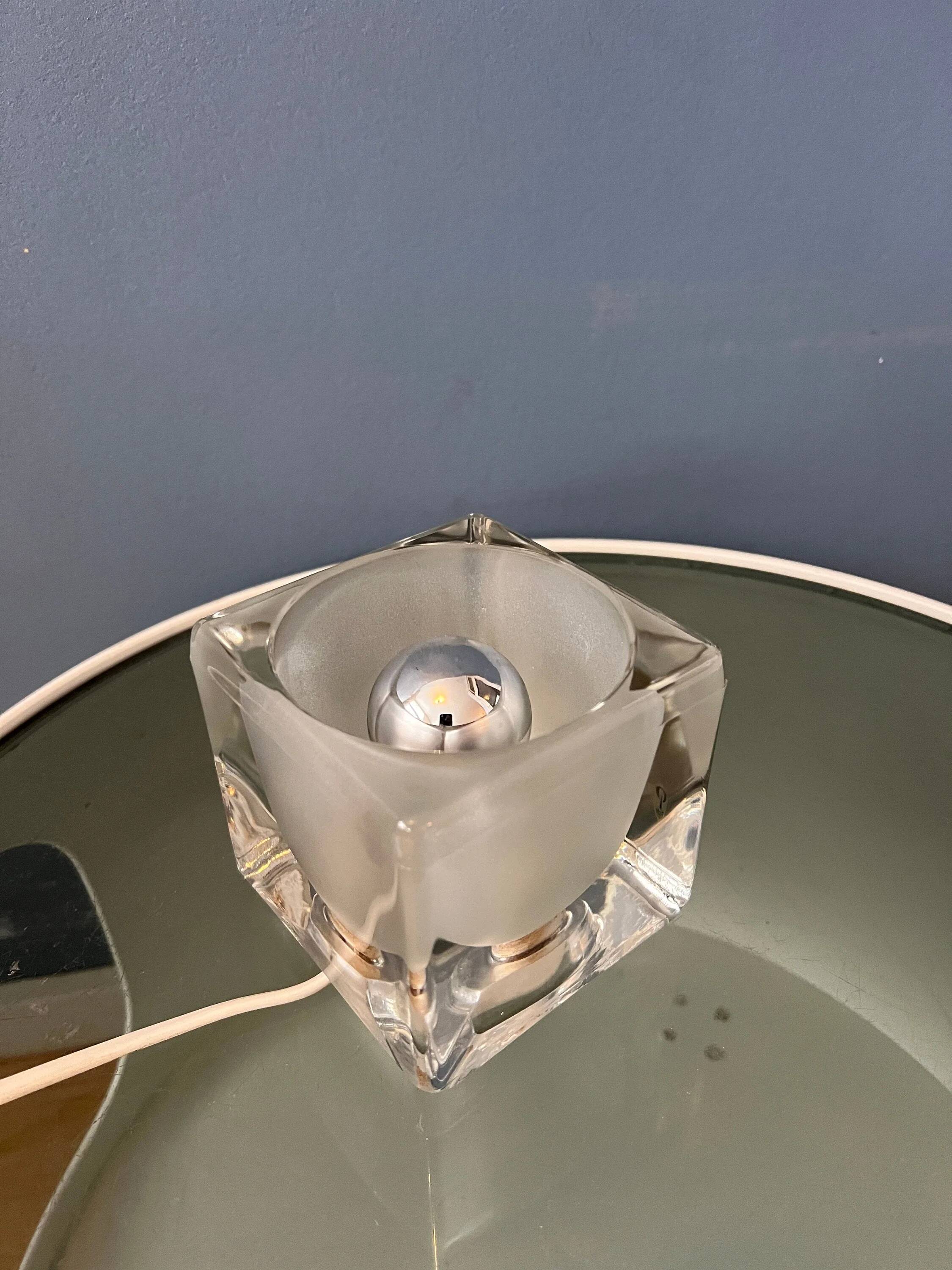 Lampe de table en verre « Ice Cube » Mid Century Peill & Putzler