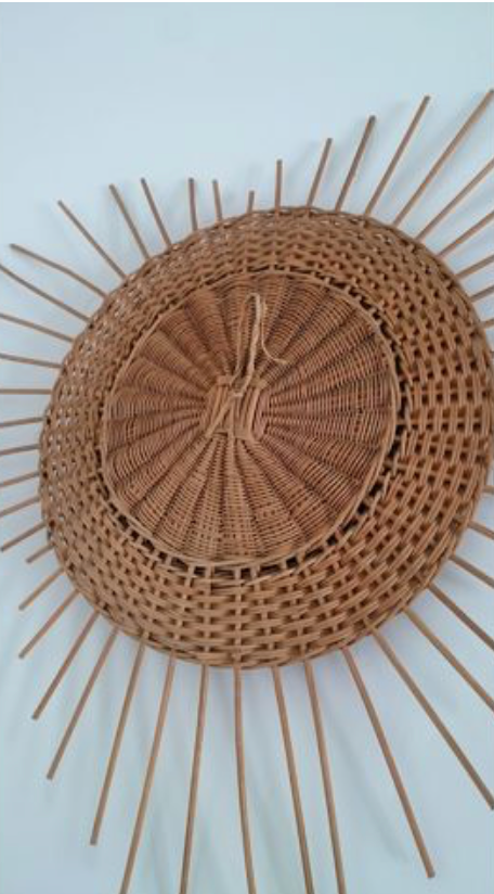 Rattan sun mirror