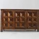 Vintage Spanish brutalist sideboard solid walnut wood 1960s