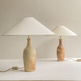Lampe pied bouteille en grès 19eme