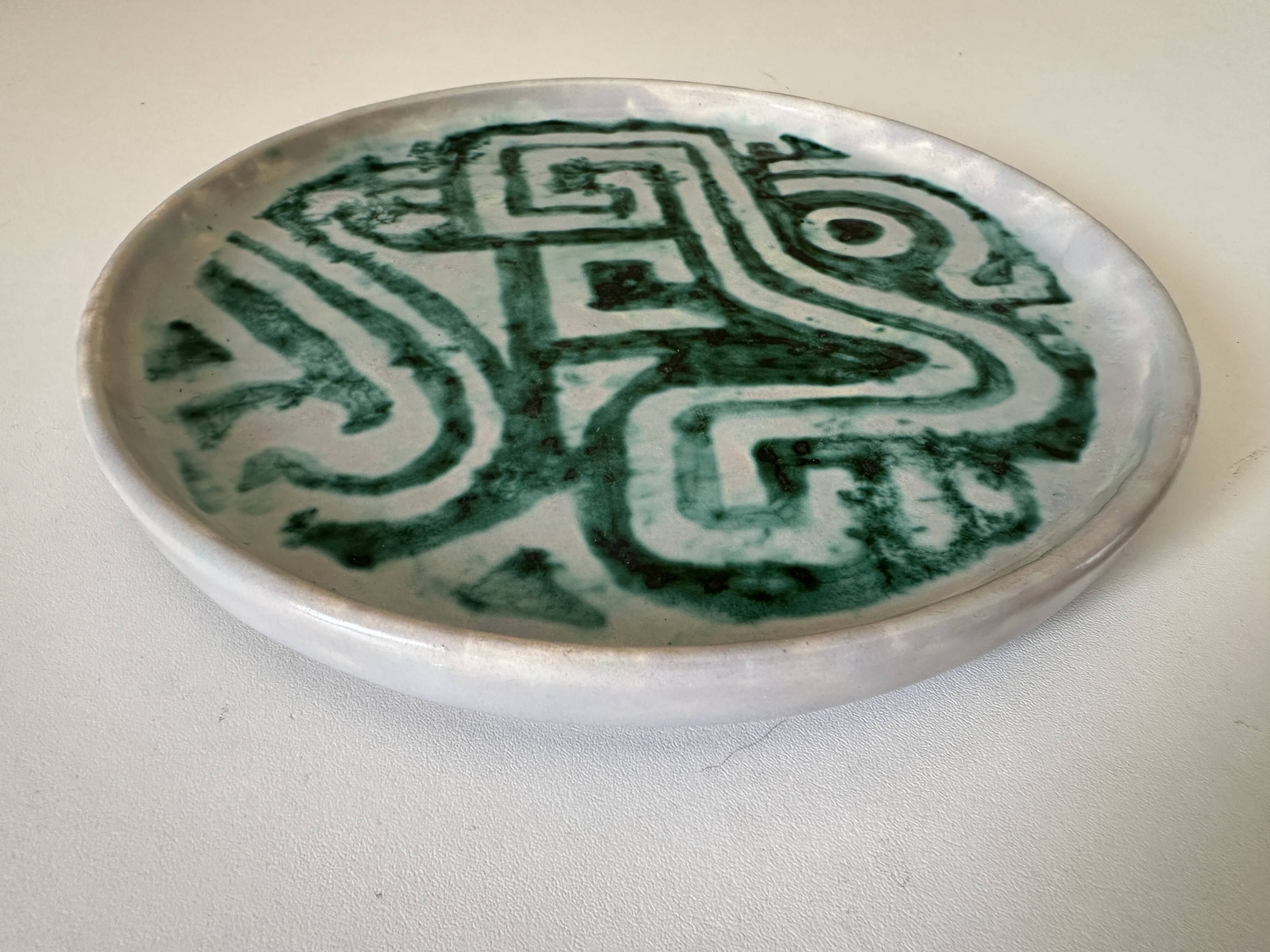 Vintage ceramic plate, 60s design
