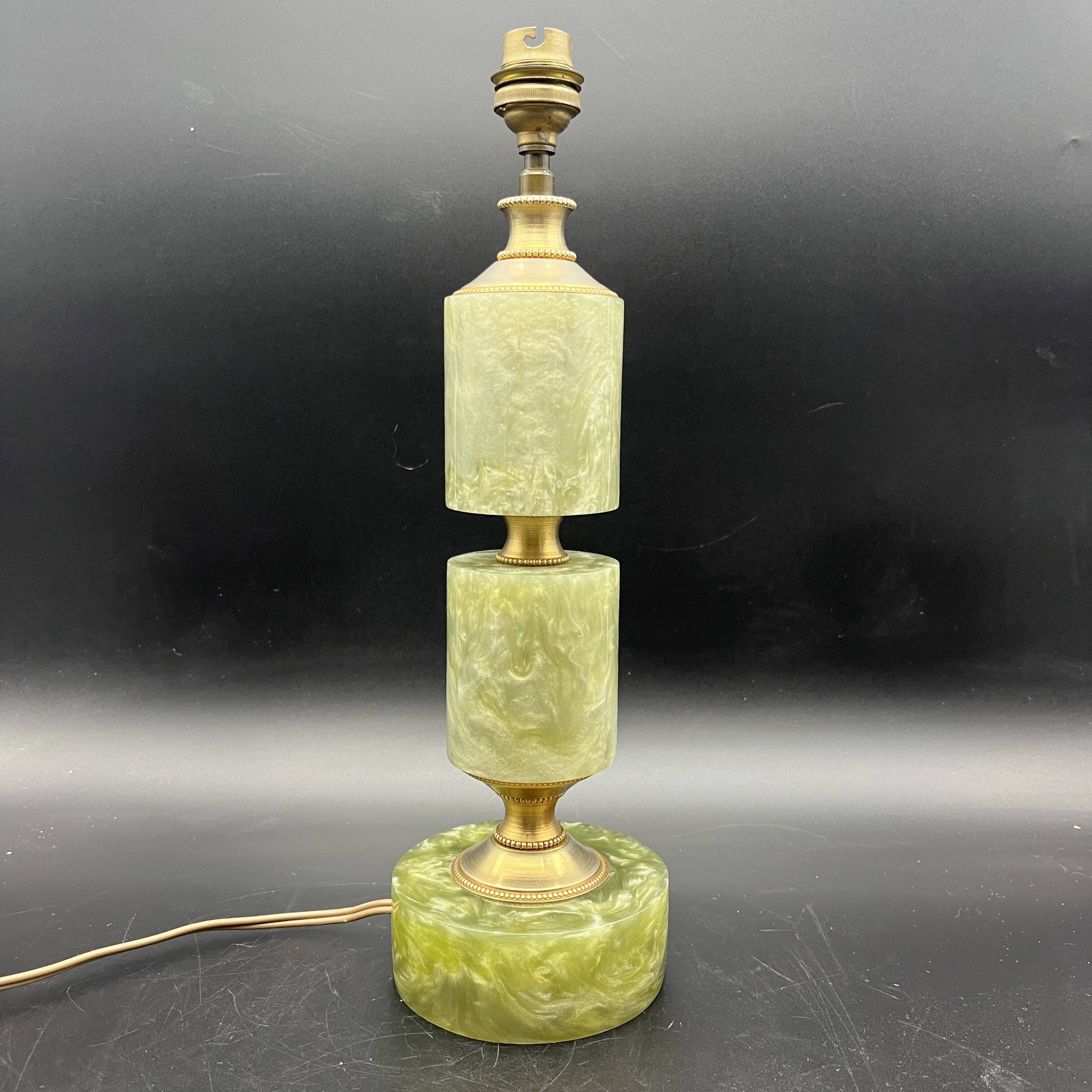 Old vintage pearly plastic lamp base