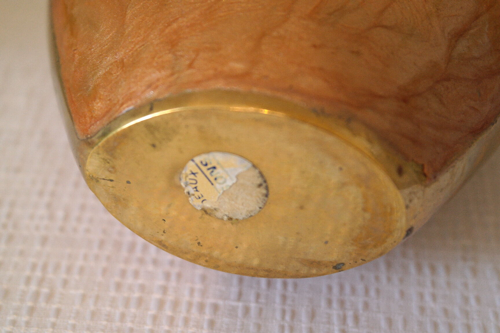 Vintage enamelled polychrome brass vase