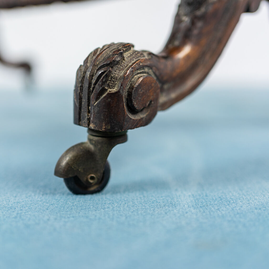 Table table poker and ancient writing root walnut intarsio 19th century