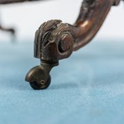 Table table poker and ancient writing root walnut intarsio 19th century