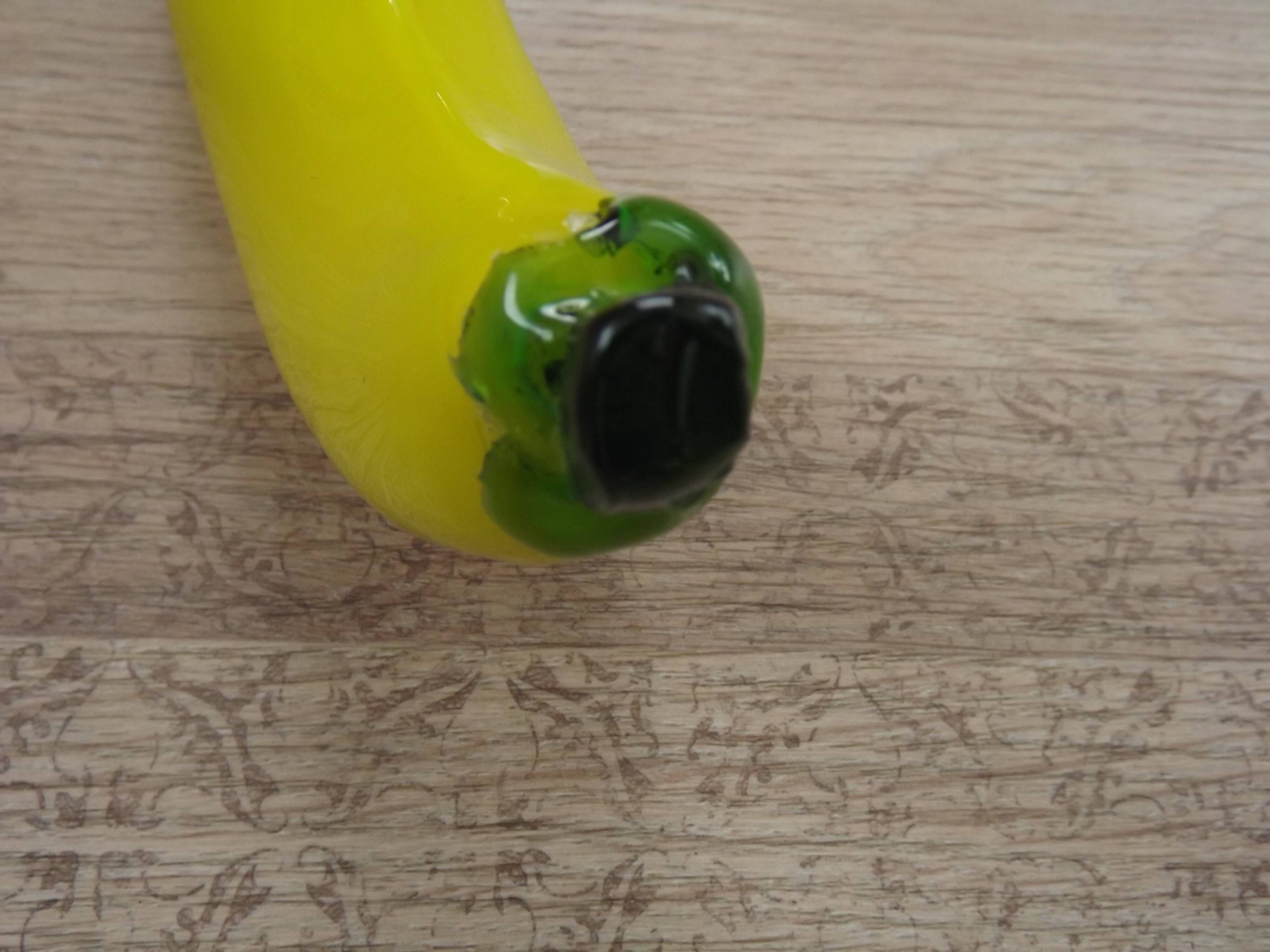 Vintage Murano Glass Fruit In The Shape Of A Yellow Banana 4990