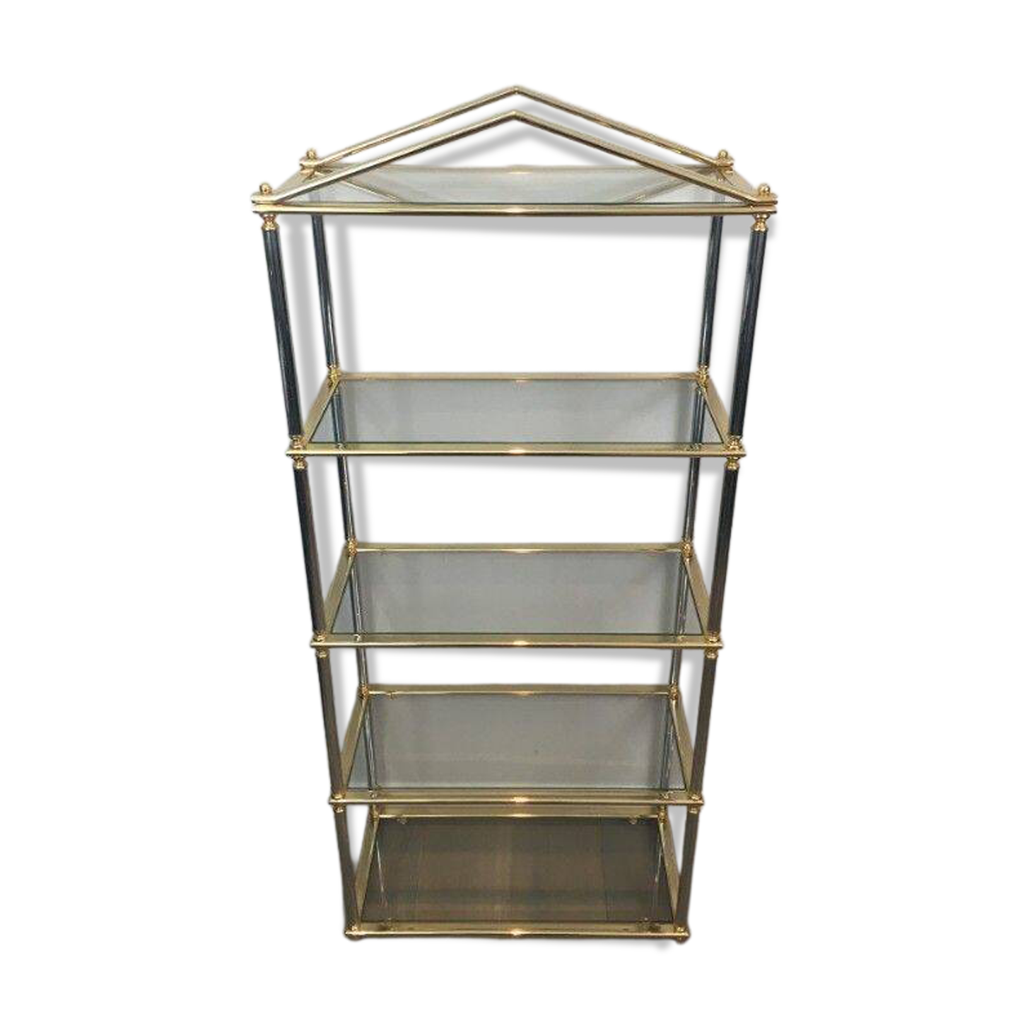 Neoclassical shelf with silver gunmetal patina and gilt metal