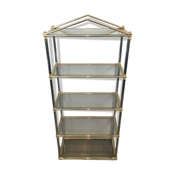 Neoclassical shelf with silver gunmetal patina and gilt metal