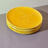 6 Sarreguemines water lily plates