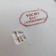 Dessert plate ironstone Sarreguemines U&C model Vichy red