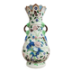 polychrome faience vase with relief floral decoration – 20th century