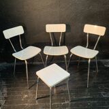 Set of 3 chairs and 1 stool in formica design, 1960