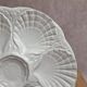 Oyster / shellfish plate Sarreguemines – Vintage white earthenware