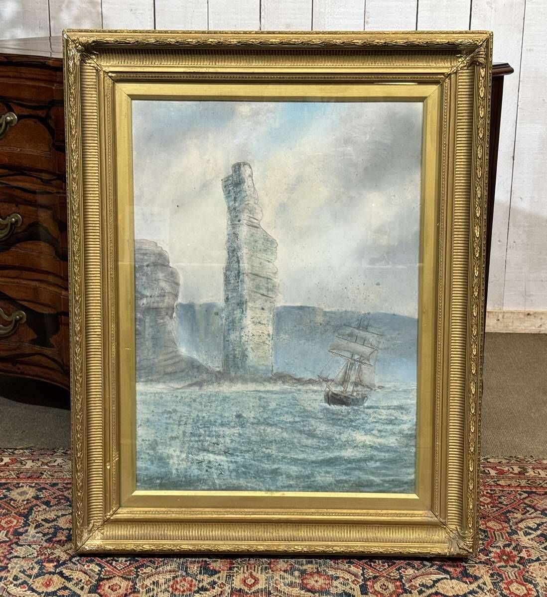Watercolour under glass, late 19th century, signed A. Johnston 1891.