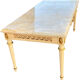 Table basse Louis XVI avec plateau marbre blanc
