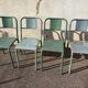 Set of 4 vintage bistro metal chairs