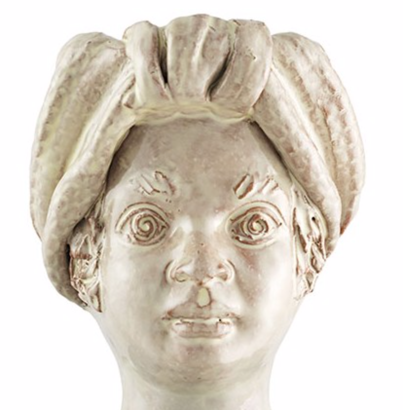 Mini white woman head vase