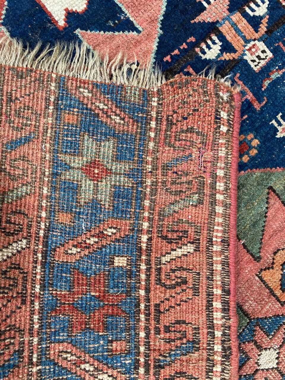 Pretty old Persian tribal Kurdish carpet 124x268 cm