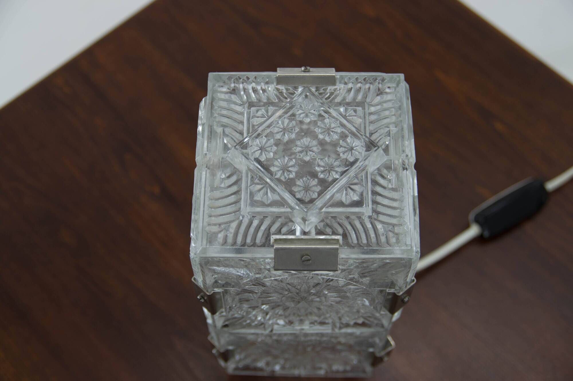 Mid-Century Glass Table Lamp by Kamenicky Senov, 1970s