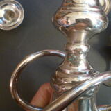 Large pair of candlesticks / candlesticks 3 lights in silver met.t.