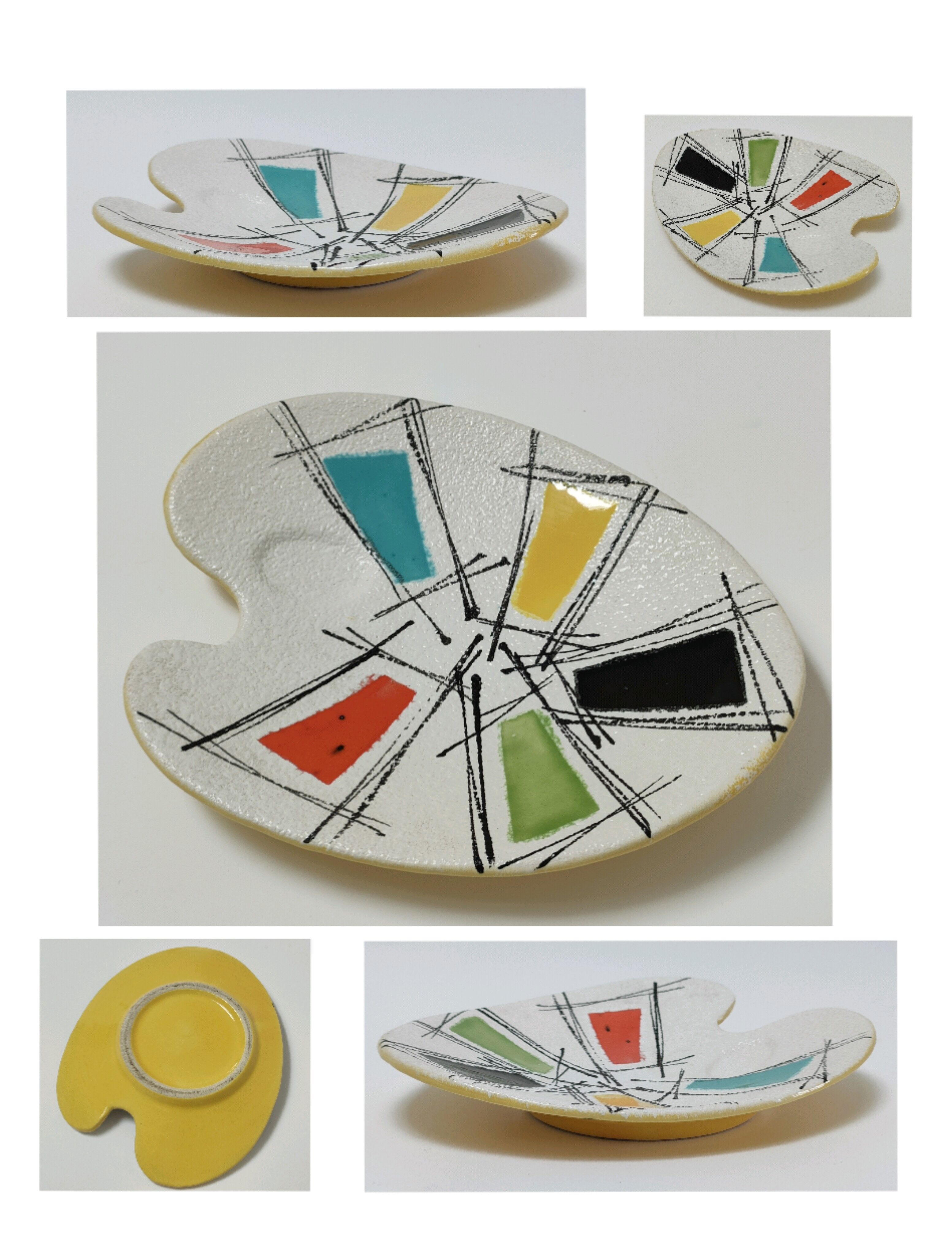 Vide poche céramique palette de peintre design années 60