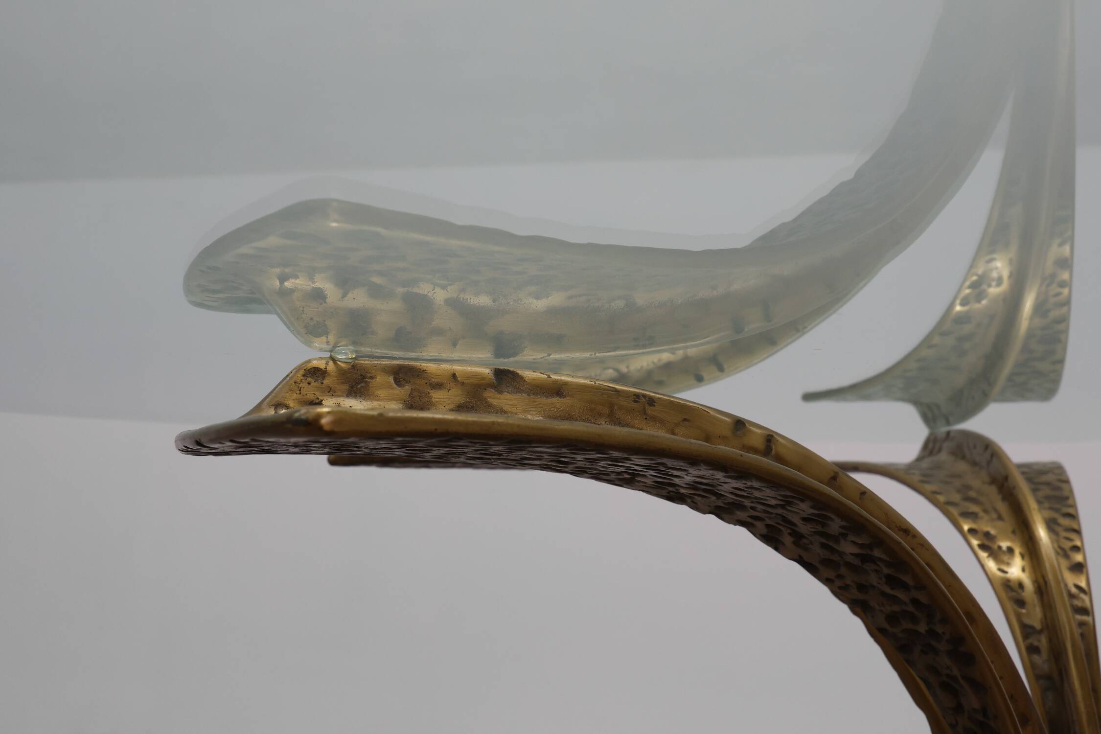 Hammered Bronze Table by Luciano Frigerio for Frigerio di Desio, Italy ca.